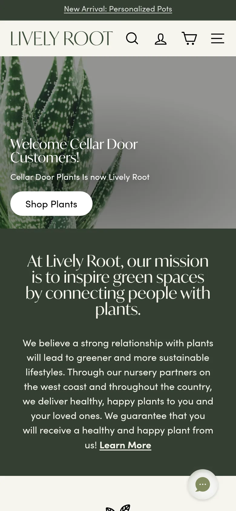 Cellar Door Plants mobile site